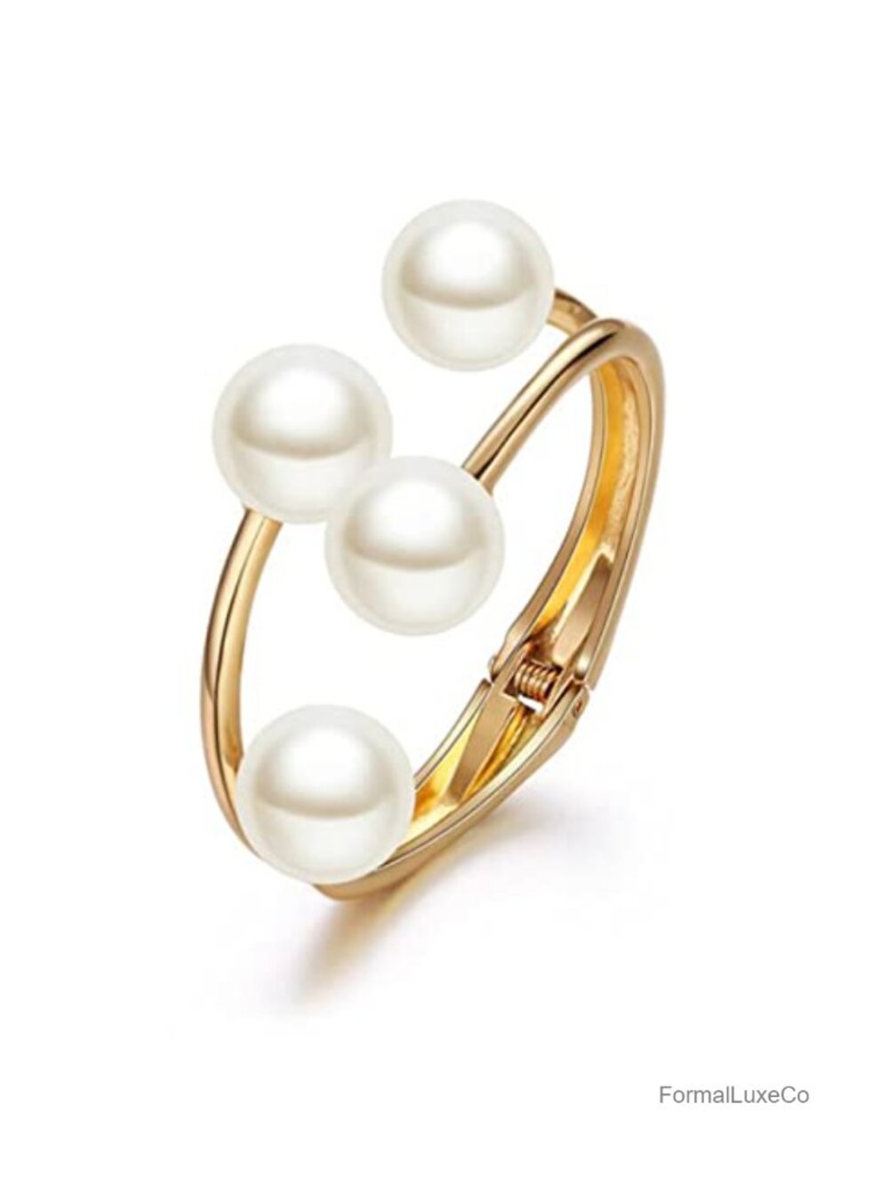 Alloy Pearl Big Clasp Cuff Bracelet for Women